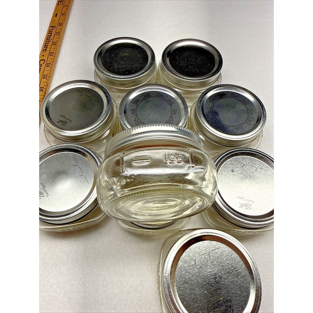 Ball Clear Glass widemouth Squaty Canning Jars Set of 10  Storage 125 ml - Picture 2 of 8